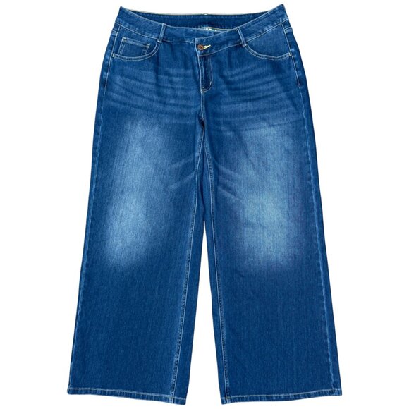 HALARA Women's NWT Flex Asymmetrical Low Rise Wide Leg Jeans | Size L Reg. - Picture 7 of 13